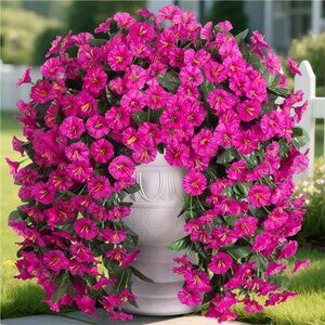 Artificial Faux Flowers Plants for Outdoor Outside Spring Summer Decoration, 2pc
